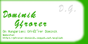 dominik gfrorer business card